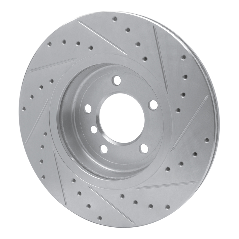 BMW 330I Brake Rotor (1) - Front Left - R1 Concepts - Drilled & Slotted - Silver - `01-`08